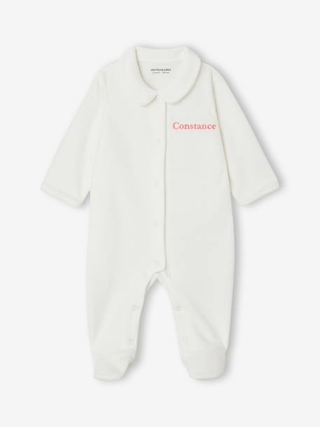 Lot de 2 pyjamas bébé en velours naissance beige+rose 10 - vertbaudet enfant 