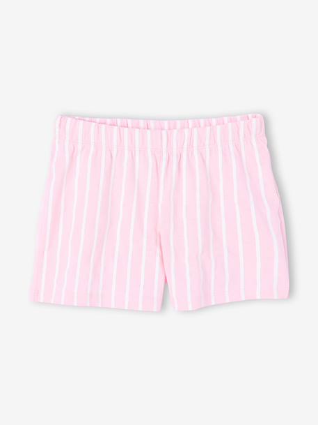 Pyjashort fille coton Bluey rayé rose 3 - vertbaudet enfant 