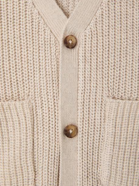 Gilet bébé garçon col V essentiel écru 3 - vertbaudet enfant 