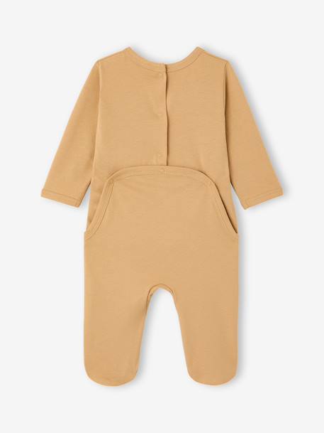 Pyjama dors-bien garçon coton biologique beige 2 - vertbaudet enfant 