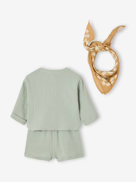 Ensemble 3 pièces short bébé garçon vert d'eau 3 - vertbaudet enfant 