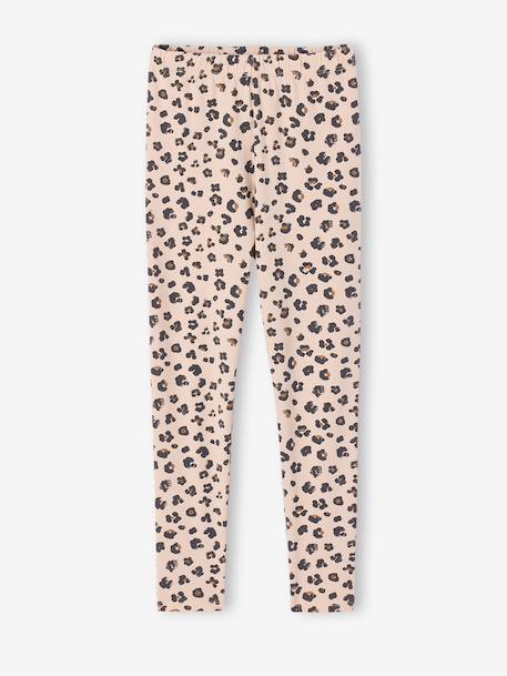 Lot de 2 leggings fille Basics indigo+kaki+marron imprimé+vert sauge 7 - vertbaudet enfant 