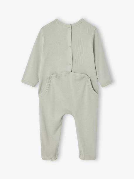 Lot 2 pyjama bébé ouverture dos vert sauge 4 - vertbaudet enfant 