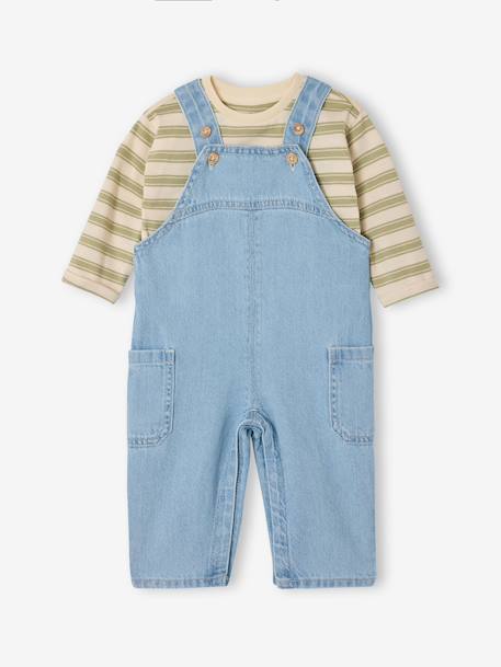 Ensemble salopette bébé garçon vert sauge 2 - vertbaudet enfant 