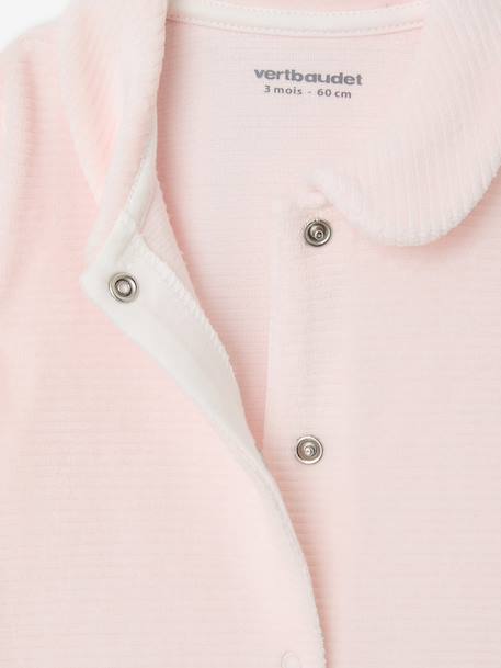 Lot de 2 pyjamas bébé en velours naissance beige+rose 12 - vertbaudet enfant 