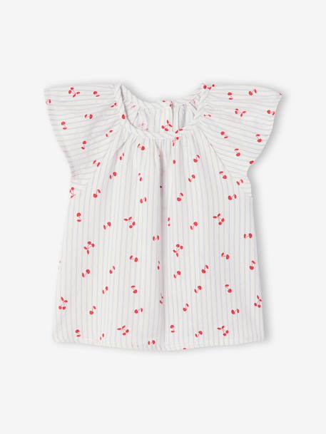 Blouse manches courtes bébé fille rayé bleu 1 - vertbaudet enfant 