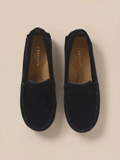 Mocassins suédés garçon Beige+Marine 9 - vertbaudet enfant 