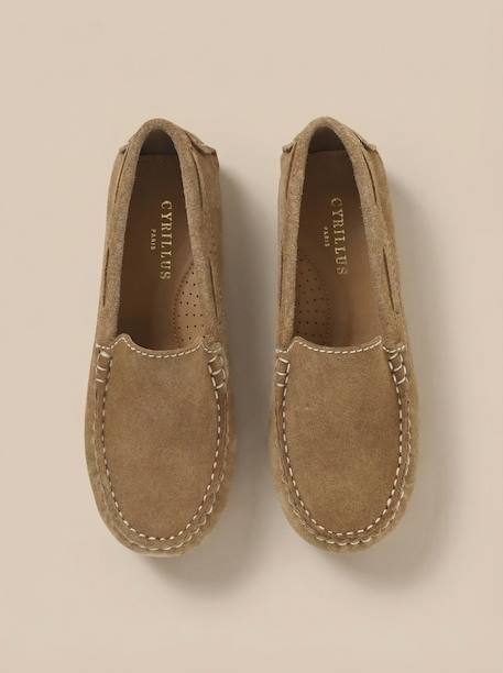 Mocassins suédés garçon Beige+Marine 3 - vertbaudet enfant 