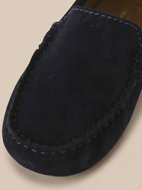 Mocassins suédés garçon Beige+Marine 12 - vertbaudet enfant 