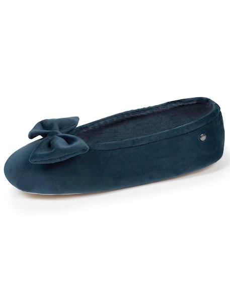 Chaussons ballerines ultra confortables, semelle en cuir, détail grand nœud Aubergine+Bleu canard+Bleu canardfleurs+Girafe+Gris chiné clair+Ivoire+Rayure marinière+Rayuresbleues+Rouge+Sauge+Vert d'eau 12 - vertbaudet enfant 