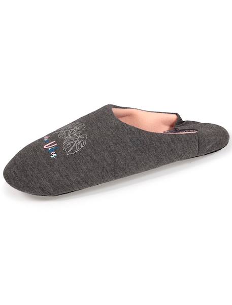 Chaussons mules en jersey et semelle à picots antidérapants Gris chiné foncé 6 - vertbaudet enfant 