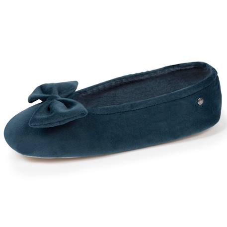 Chaussons ballerines ultra confortables, semelle en cuir, détail grand nœud Aubergine+Bleu canard+Bleu canardfleurs+Girafe+Gris chiné clair+Ivoire+Rayure marinière+Rayuresbleues+Rouge+Sauge+Vert d'eau 7 - vertbaudet enfant 