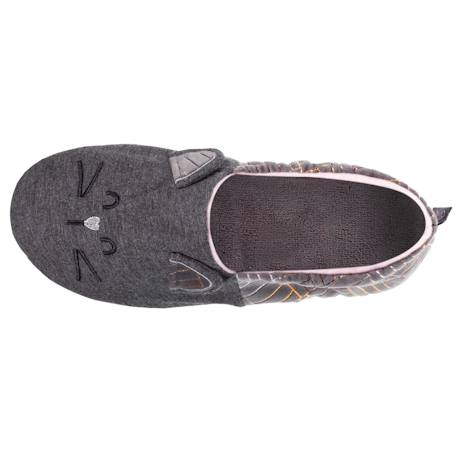 Chaussons slippers en jersey et semelle à picots antidérapants Gris chiné foncé 2 - vertbaudet enfant 