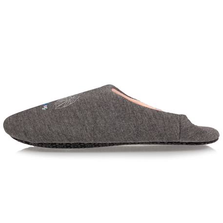 Chaussons mules en jersey et semelle à picots antidérapants Gris chiné foncé 3 - vertbaudet enfant 