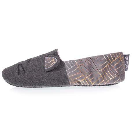 Chaussons slippers en jersey et semelle à picots antidérapants Gris chiné foncé 3 - vertbaudet enfant 