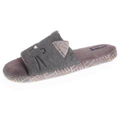 Vêtements de grossesse-Chaussons sandales en jersey et semelle à picots antidérapants