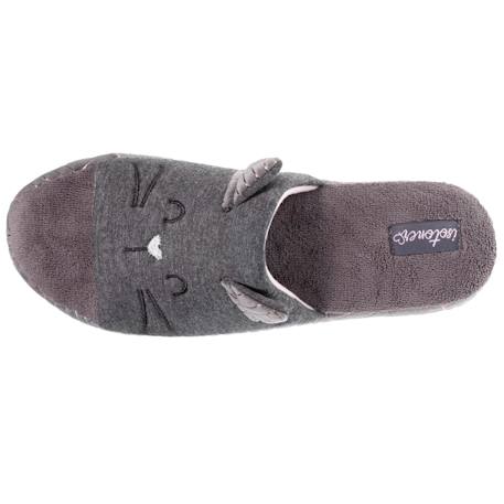Chaussons sandales en jersey et semelle à picots antidérapants Gris chiné foncé 2 - vertbaudet enfant 