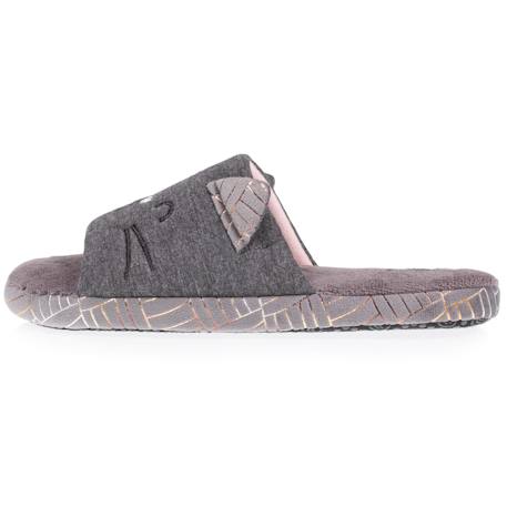 Chaussons sandales en jersey et semelle à picots antidérapants Gris chiné foncé 3 - vertbaudet enfant 