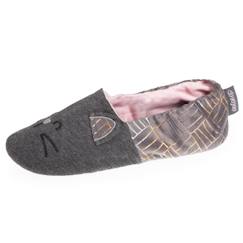 Vêtements de grossesse-Chaussons slippers en jersey et semelle à picots antidérapants