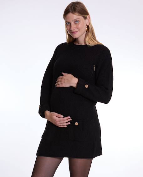 Robe pull de grossesse et d'allaitement honey Beige+Gris perle+Noir+Sauge 15 - vertbaudet enfant 