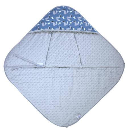 Chancelière couverture enveloppante nid d'ange bébé réversible Bleu, loup 4 - vertbaudet enfant 