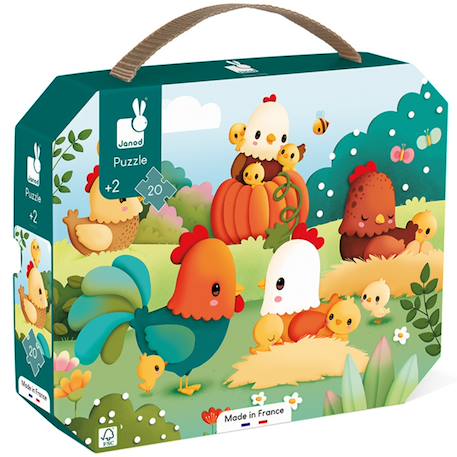 Puzzle bienvenu dans la basse-cour 20 pièces Vert 5 - vertbaudet enfant 