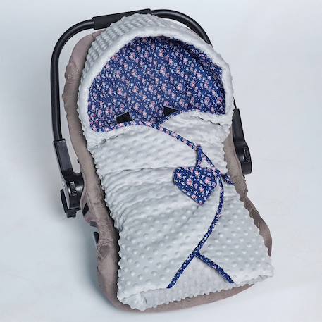 Chancelière couverture enveloppante réversible flore Bleu, floral 2 - vertbaudet enfant 