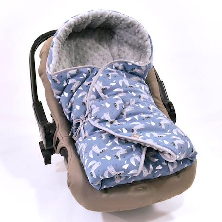 Chancelière couverture enveloppante nid d'ange bébé réversible Bleu, loup 2 - vertbaudet enfant 