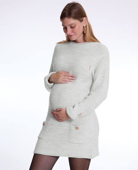 Robe pull de grossesse et d'allaitement honey Beige+Gris perle+Noir+Sauge 9 - vertbaudet enfant 