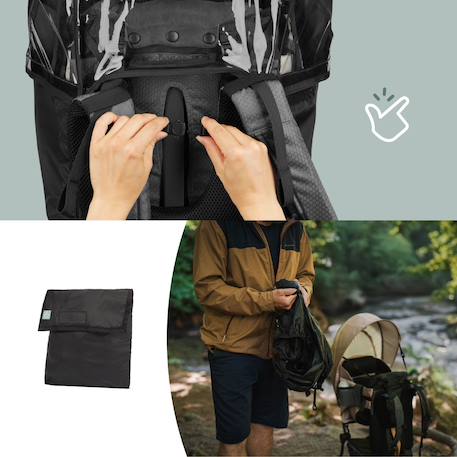 Housse de pluie porte bebe moov & hike Noir 5 - vertbaudet enfant 