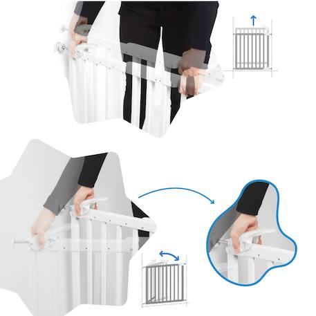 Barrière de sécurité enfant extensible deco pop Blanc+Marron+Noir 5 - vertbaudet enfant 