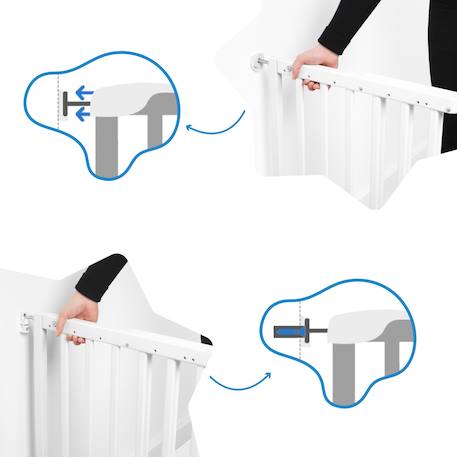 Barrière de sécurité enfant extensible deco pop Blanc+Marron+Noir 4 - vertbaudet enfant 