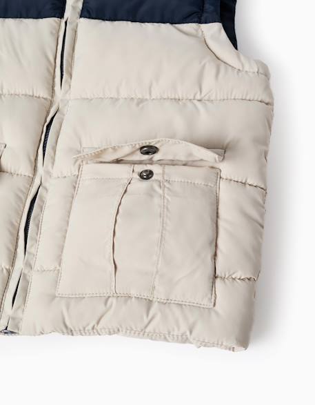 Doudoune sans manches rembourrée avec poches Beige clair 4 - vertbaudet enfant 