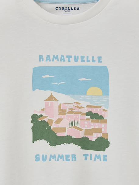 T-shirt ramatuelle garçon - coton biologique Ecru 2 - vertbaudet enfant 