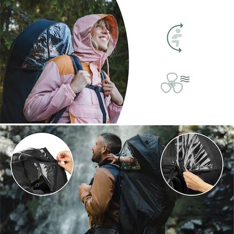 Housse de pluie porte bebe moov & hike Noir 4 - vertbaudet enfant 