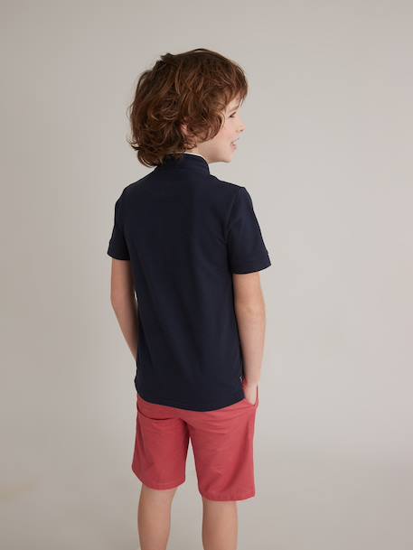 Polo garçon - coton bio Bleu fonce uni 5 - vertbaudet enfant 