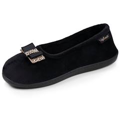 -Chaussons ballerines velours semelle ergonomique
