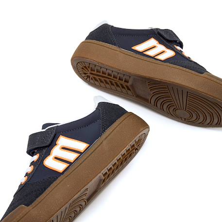 Sneakers garçon synthétique lacets Blanc–bleu+Bleu marine–orange 12 - vertbaudet enfant 