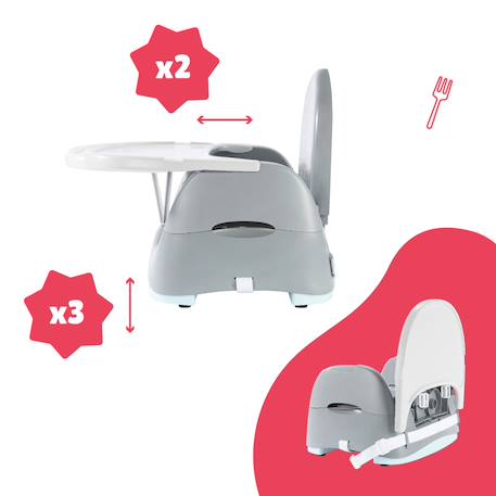 Rehausseur de chaise réglable home & go ours Gris 3 - vertbaudet enfant 