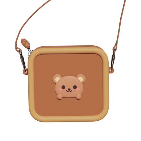 Sac pour appareil photo en silicone ours Marron, beige, noir 1 - vertbaudet enfant 