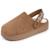Chaussons mules suédine plateforme de 3,5 cm, confort mousse optimal Camel+Noir 1 - vertbaudet enfant 