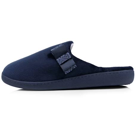 Chaussons mules microvelours semelle ergonomique soutien voûte plantaire Marine+Rayure marine 3 - vertbaudet enfant 