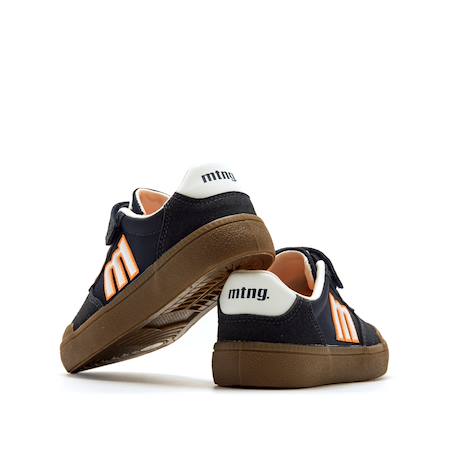 Sneakers garçon synthétique lacets Blanc–bleu+Bleu marine–orange 9 - vertbaudet enfant 