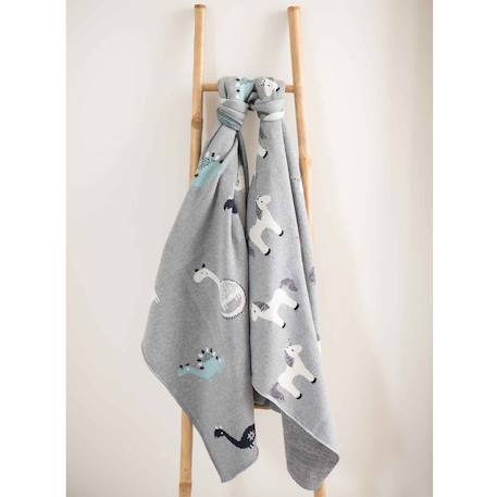 Couverture en coton bio gots Gris, dino 2 - vertbaudet enfant 