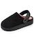 Chaussons mules suédine plateforme de 3,5 cm, confort mousse optimal Camel+Noir 12 - vertbaudet enfant 