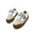 Sneakers garçon synthétique lacets Blanc–bleu+Bleu marine–orange 2 - vertbaudet enfant 