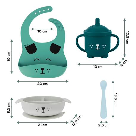Coffret repas 4 pièces learn'isy Bleu 6 - vertbaudet enfant 