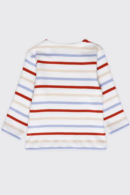 Marinière 4 couleurs en coton épais bébé Blanc/bleu lavande/marmo/ketch+Blanc/blue saphir/m.deep/fairy+Blanc/icaro/tigerlily/marine d 2 - vertbaudet enfant 