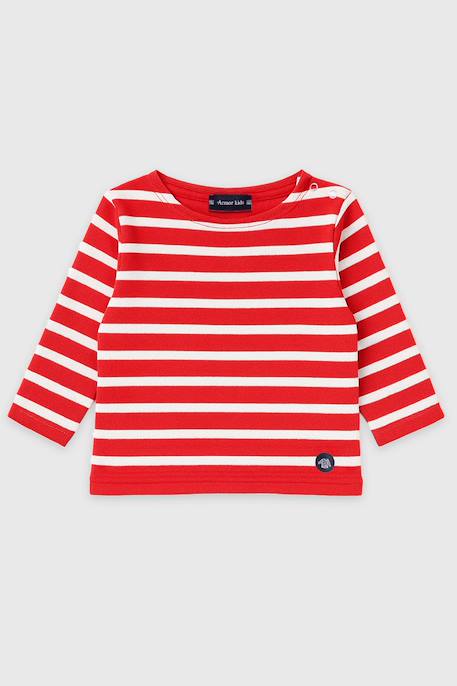 Marinière en pur coton rustique bébé Brasier/blanc 1 - vertbaudet enfant 
