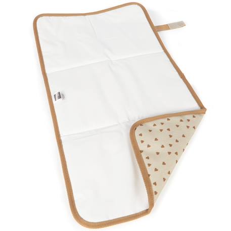 Tapis à langer coeurs poppy cannelle Cannelle, écru+Vert, écru 3 - vertbaudet enfant 